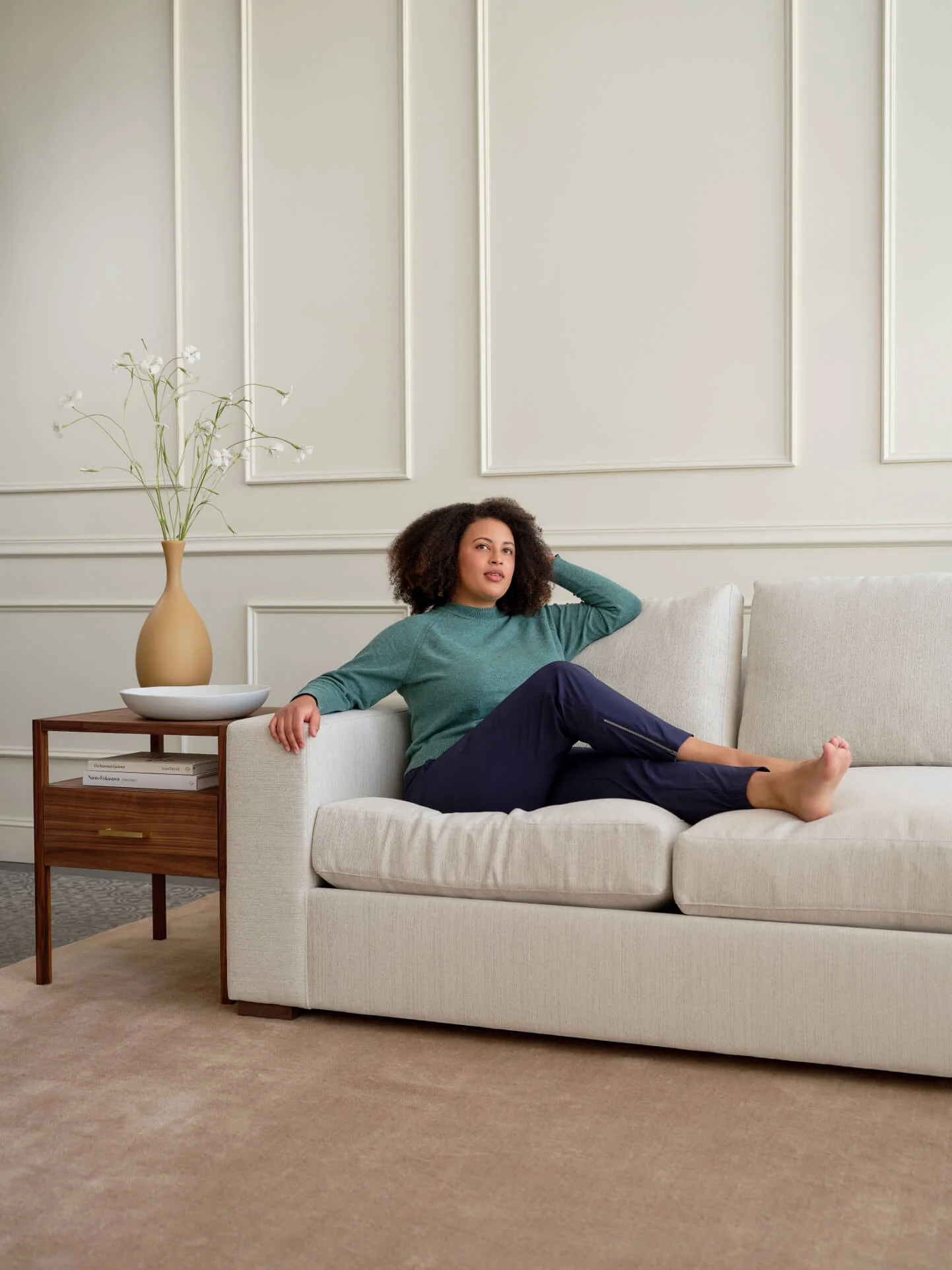 Rio Plush Bumper Sectional in Natural Latex - Image 5